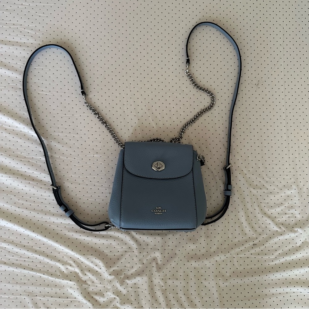 Coach Leather Convertible Mini Blue Backpack